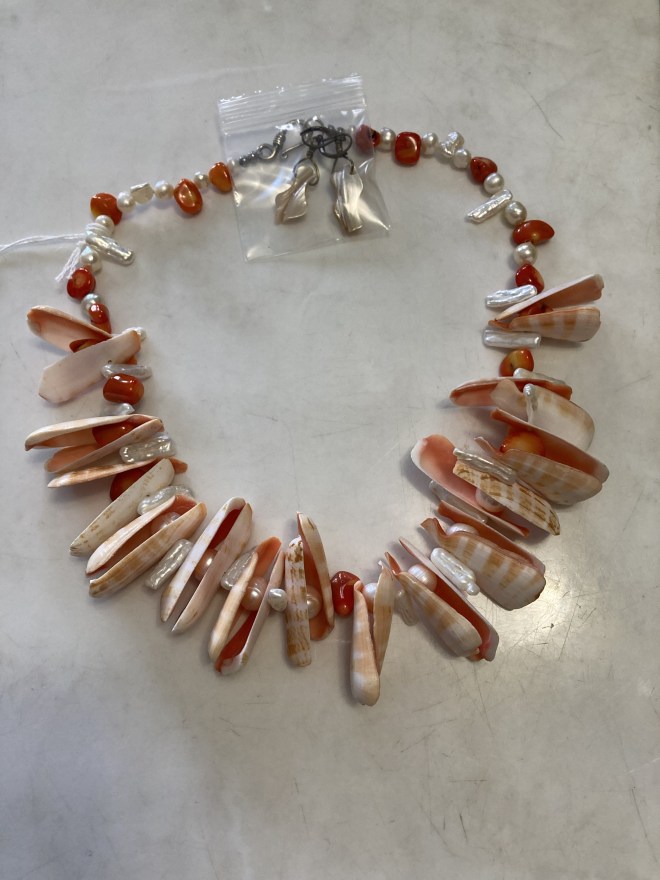2023 Auction Shell Necklace and Earrings Marta Cruz Jewelry Artists